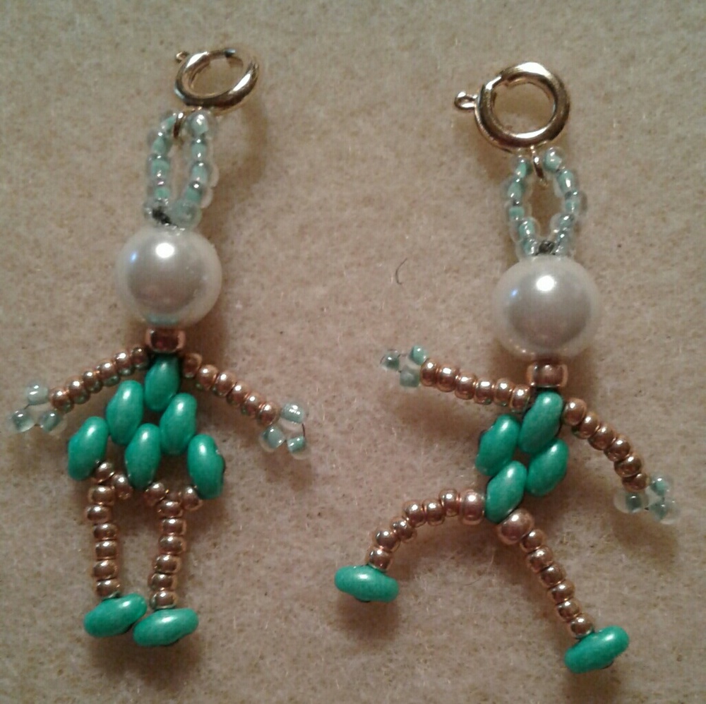 August birthstone beaded boy and girl charm or earrings!  PRICE IS FIRM
